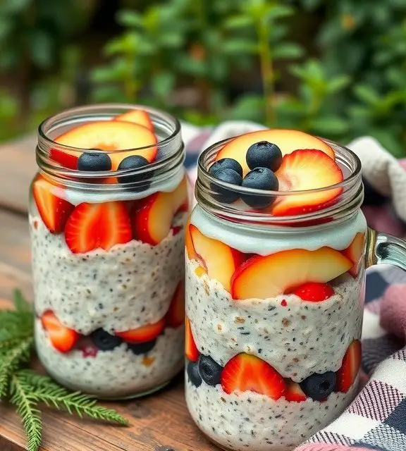 Nutritious Overnight Oats with Seasonal Fruits for Camping (Recipe)