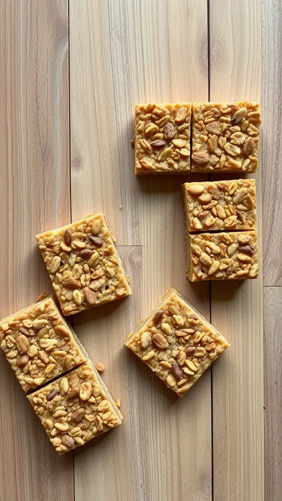 Delicious homemade granola bars for a quick breakfast.