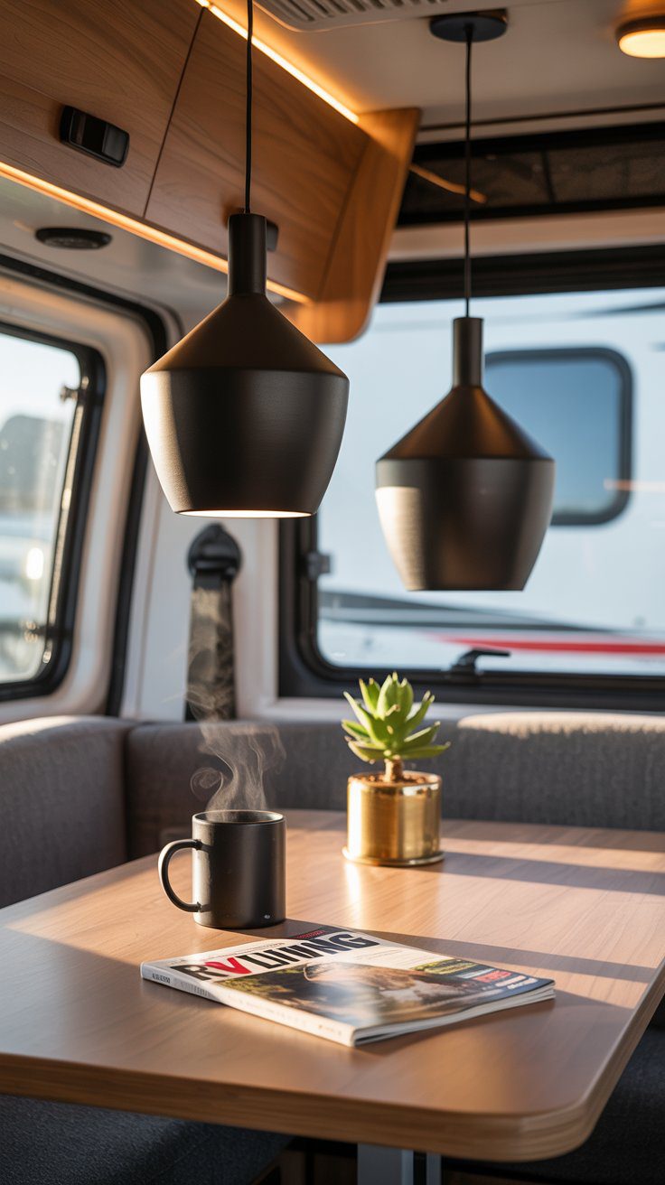 Modern Rv Lighting 32 Black and White RV Decorating Ideas for a Modern Look - rvshowoff.com