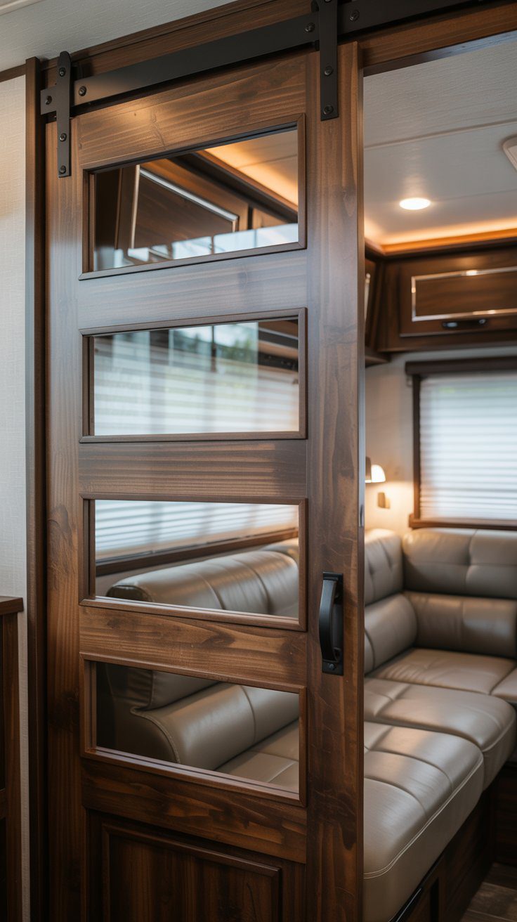 Unique Rv Door 32 Dark Wood RV Decorating Ideas for an Elegant Look - rvshowoff.com