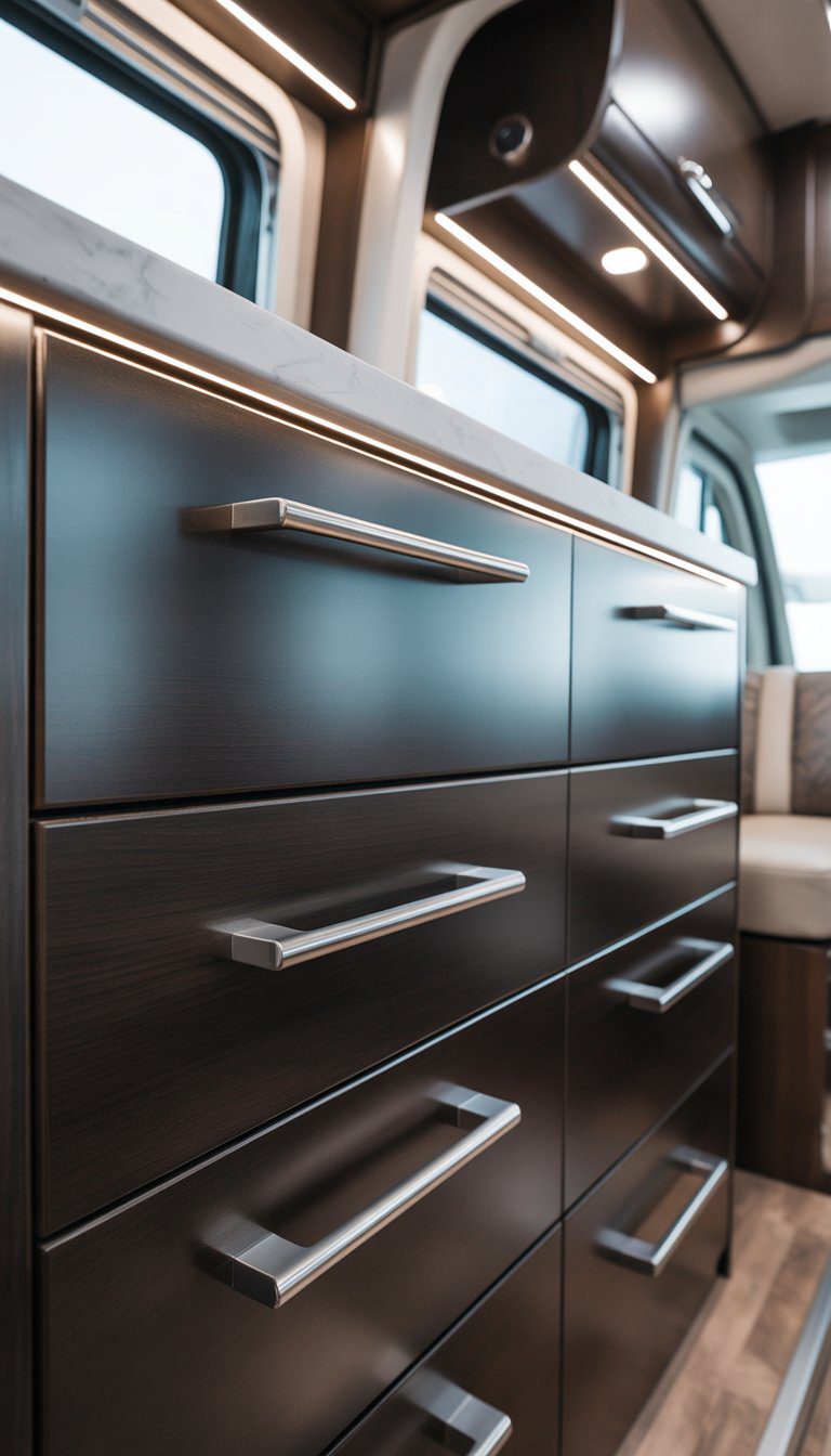 23 Dark Cabinet RV Decorating Ideas for a Sleek Look - rvshowoff.com