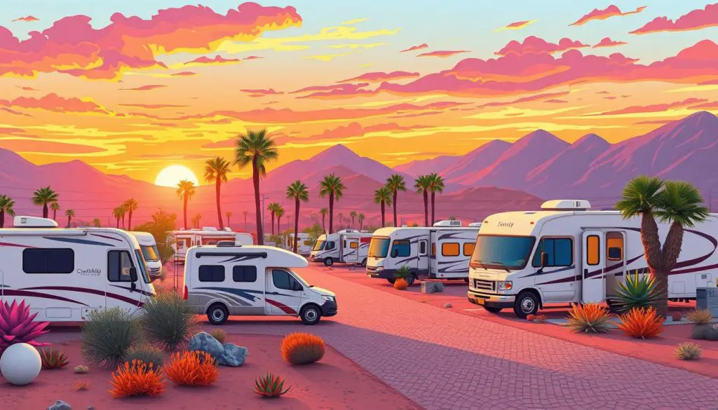 Image of a desert RV campground near Coachella Image of a desert RV campground near Coachella