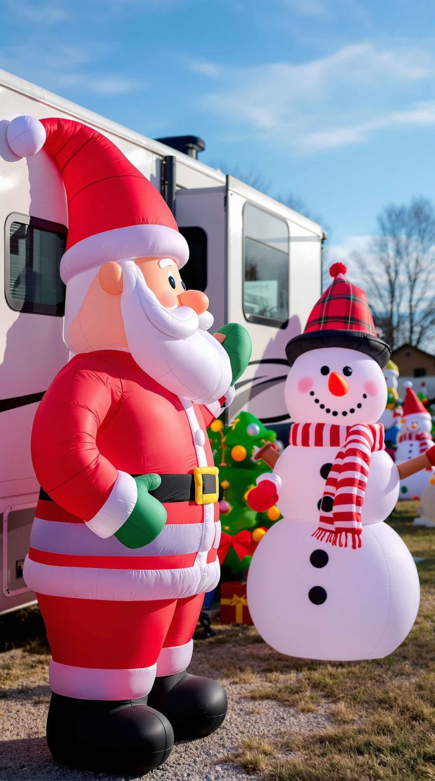 Inflatable Rv Decoratio 25 Outdoor Christmas Decorating Ideas for Your RV - rvshowoff.com