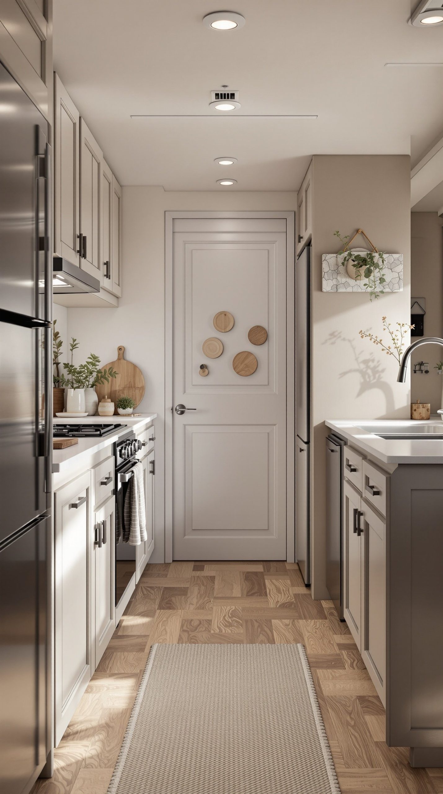 Warm Taupe and White Minimalist RV Interior