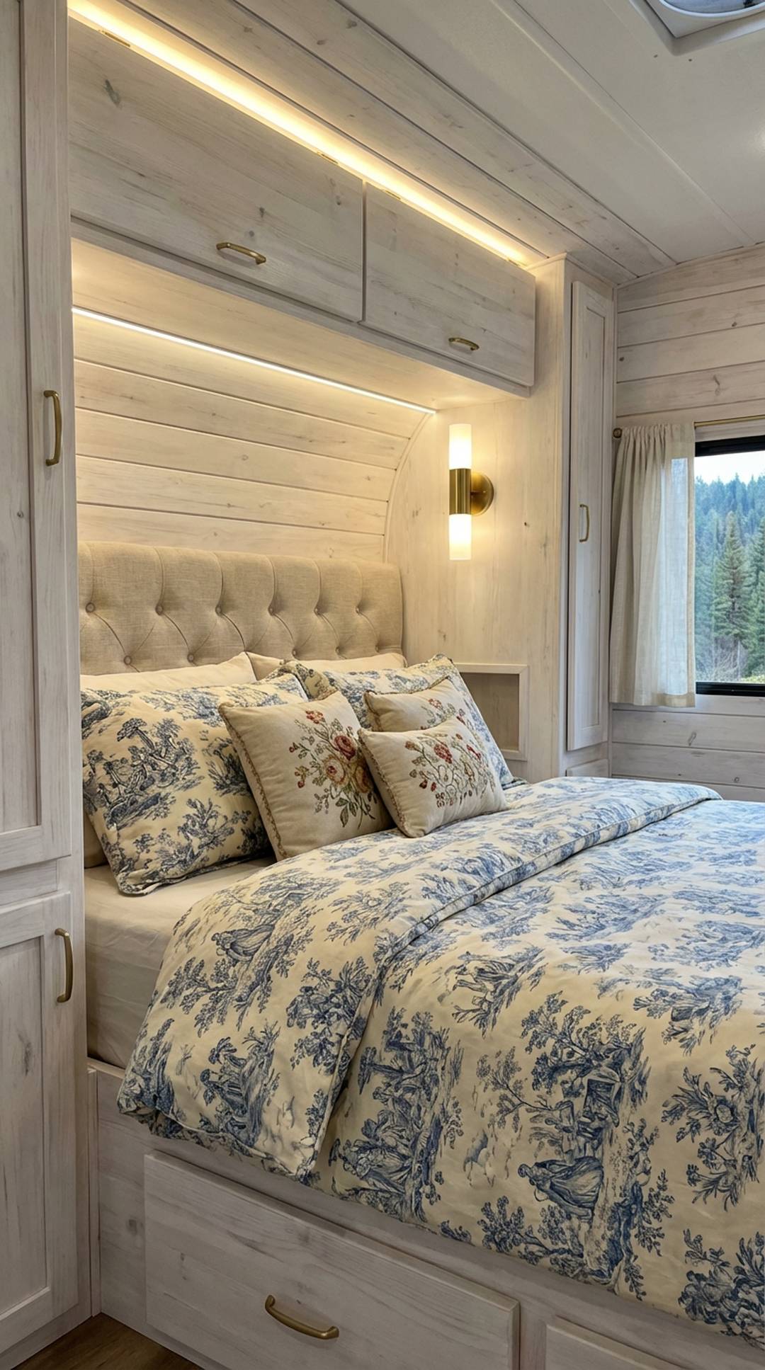 Toile and Vintage Floral Bedding