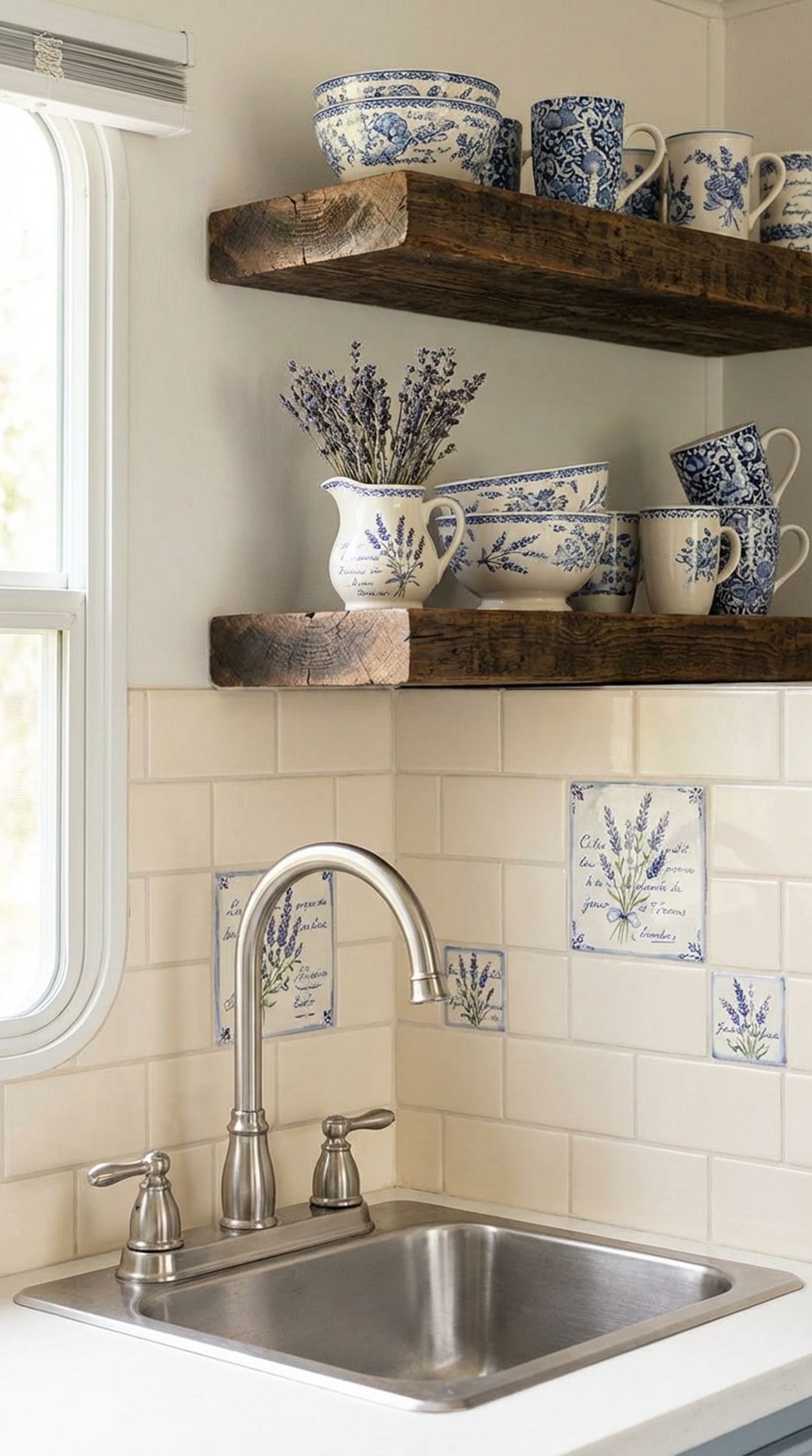 Hand-Painted Tile Backsplash Accents