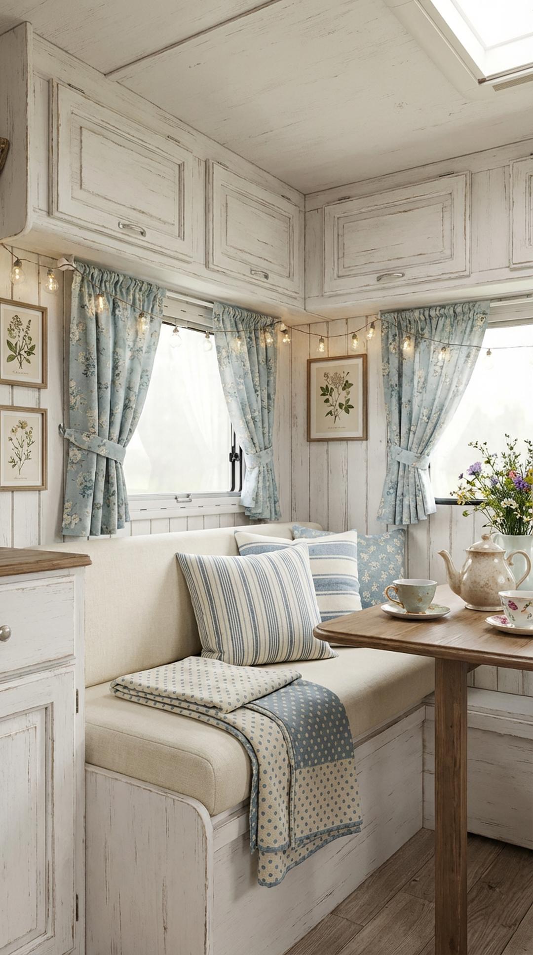 Repeating colors through different shabby chic patterns