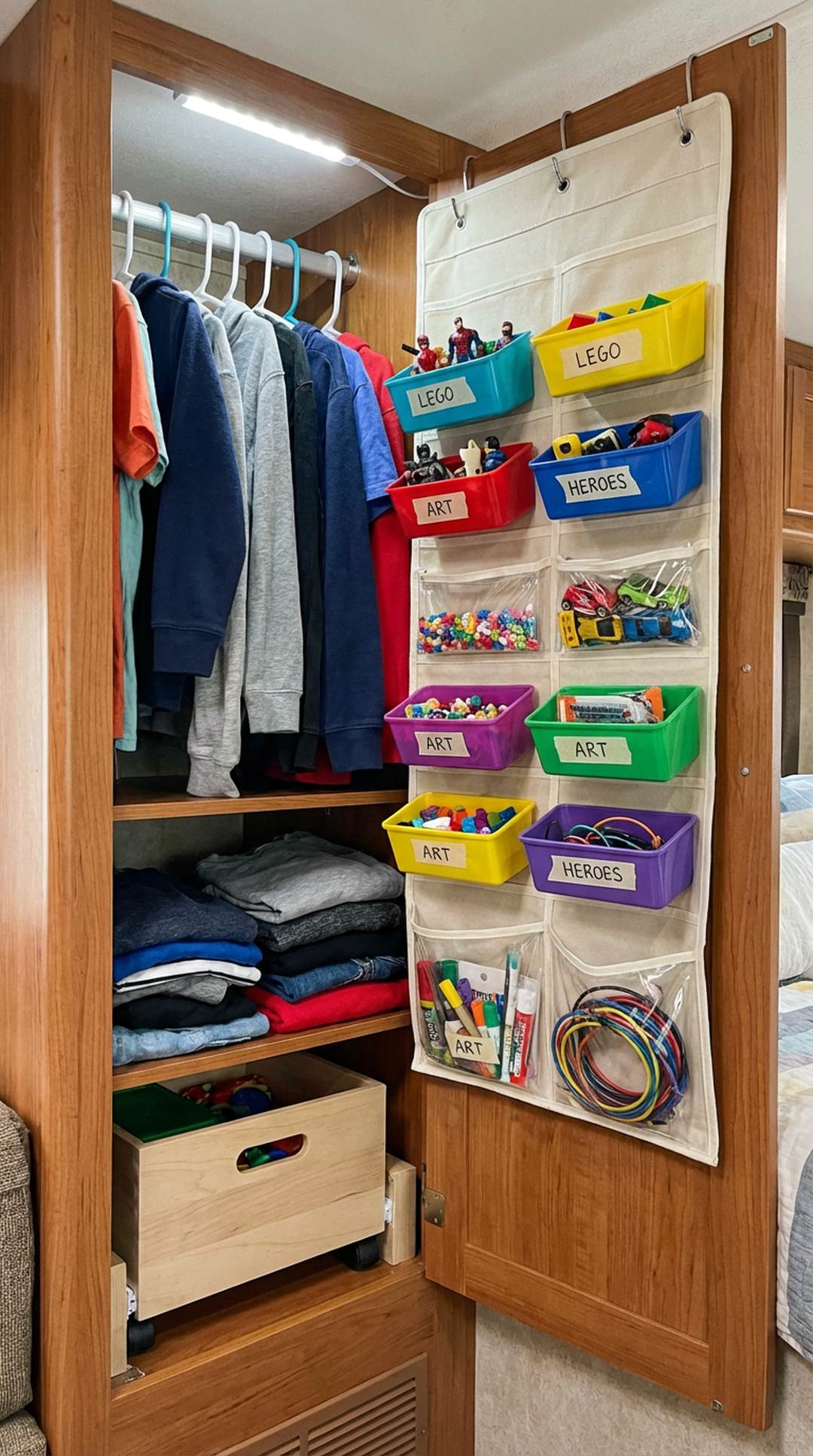 11. Hanging Shoe Organizer for Small Toys