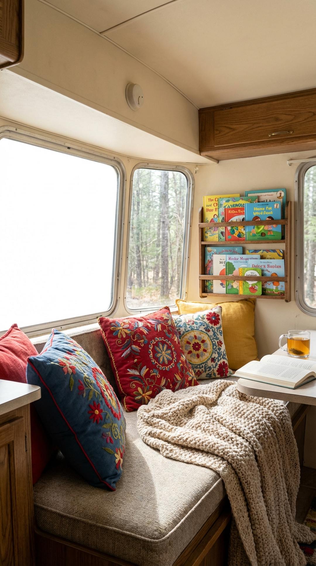 12. Cozy Reading Nook with Pillows and Books