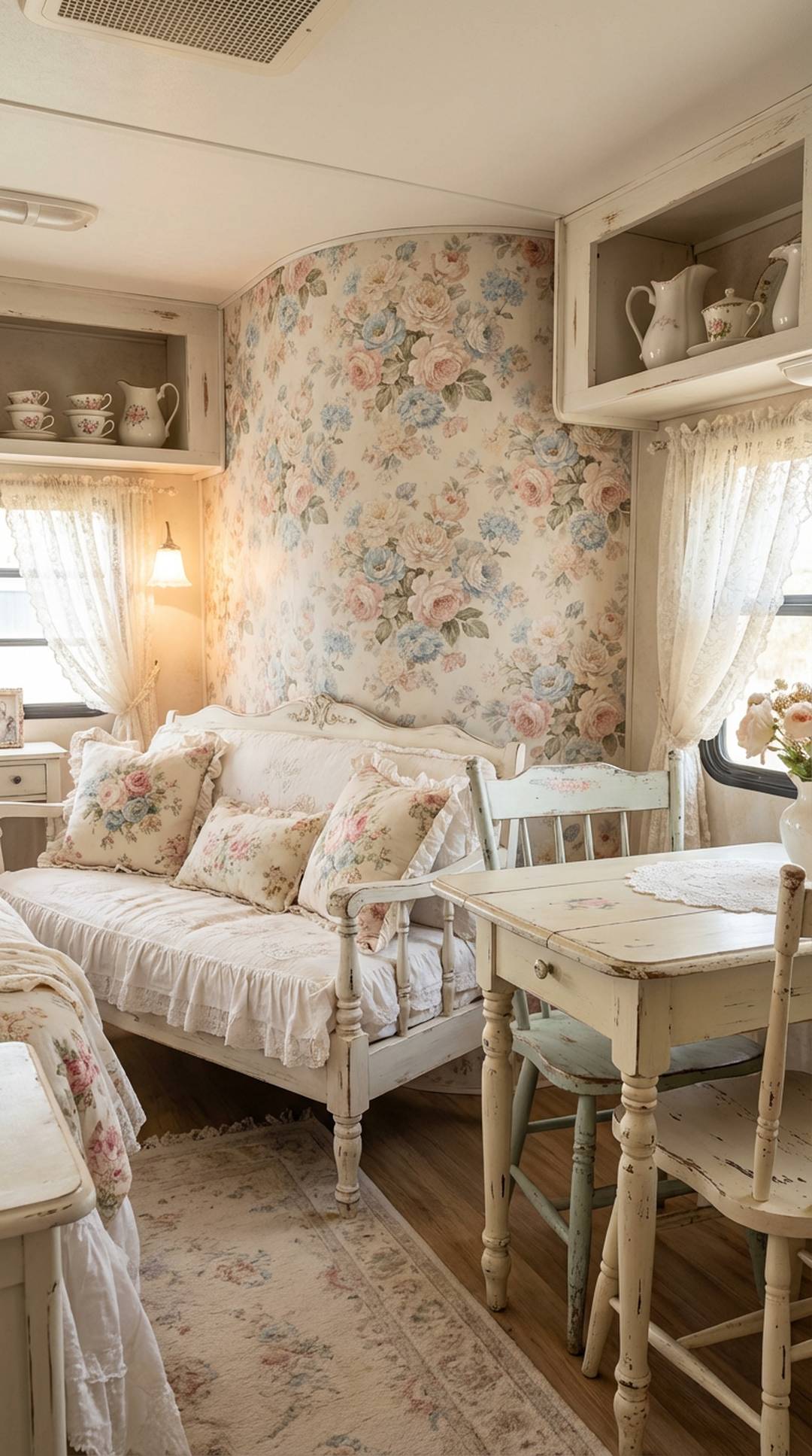 6. Floral Wallpaper Accent Wall