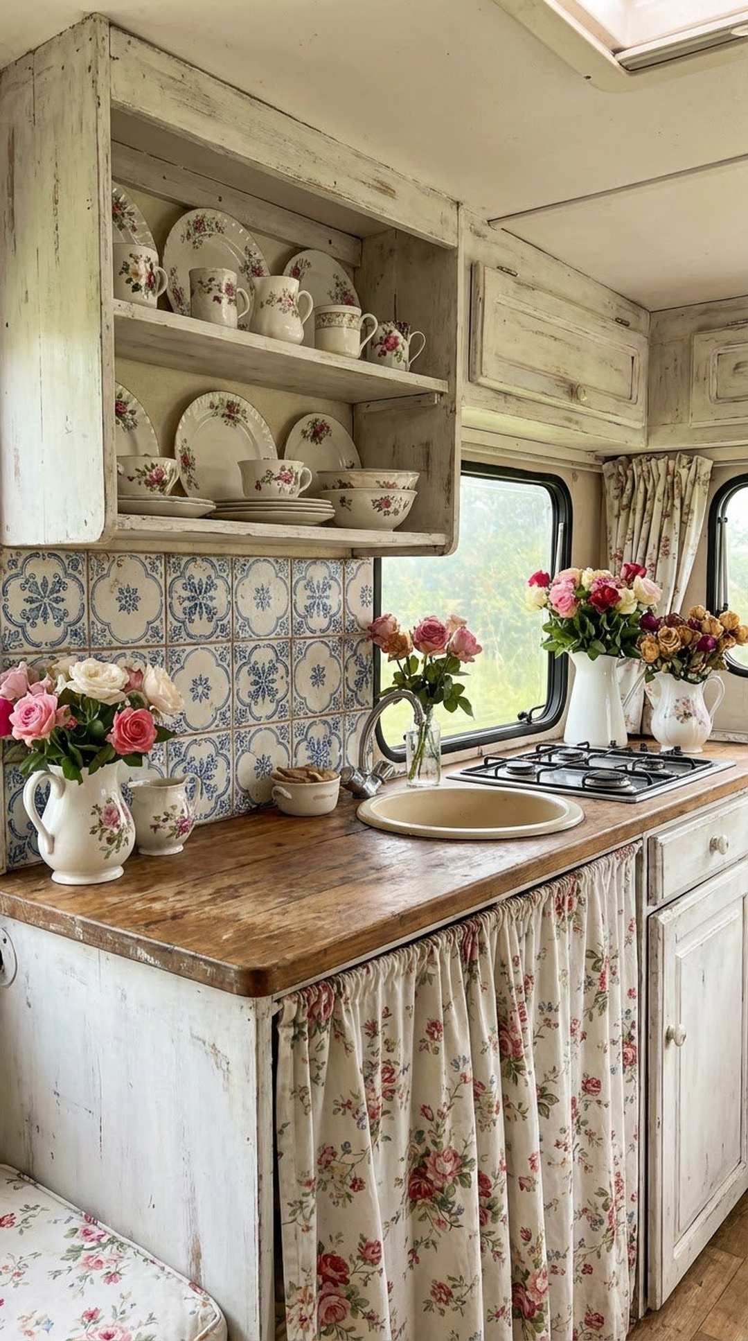 Blue Floral Kitchen