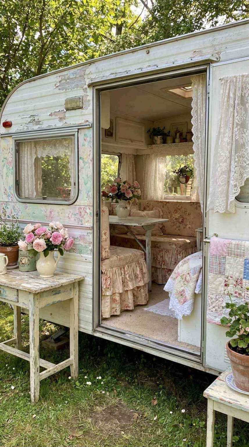 15 Floral and Lace Patterns That Scream Shabby Chic Camper - rvshowoff.com