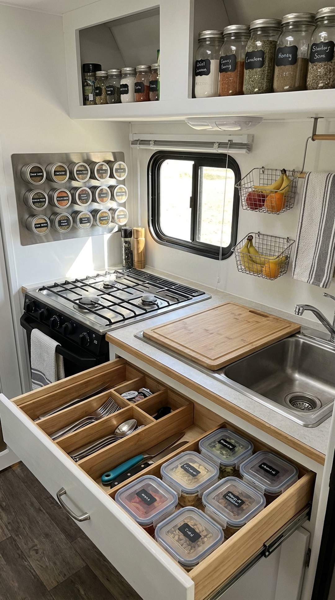 Organized RV kitchen