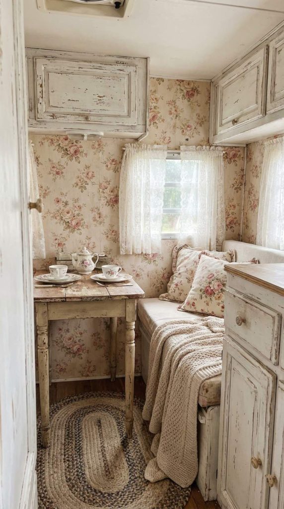 15 Floral and Lace Patterns That Scream Shabby Chic Camper - rvshowoff.com