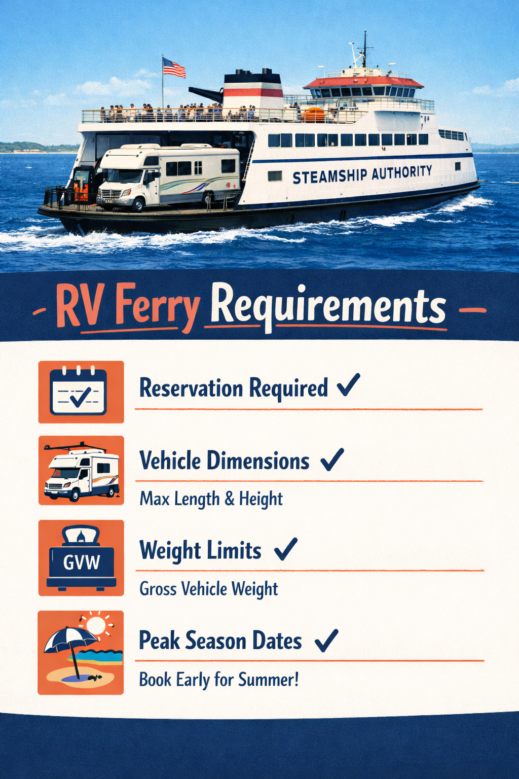 Portrait/Pinterest format () editorial illustration showing a split-scene composition: top half features a Steamship