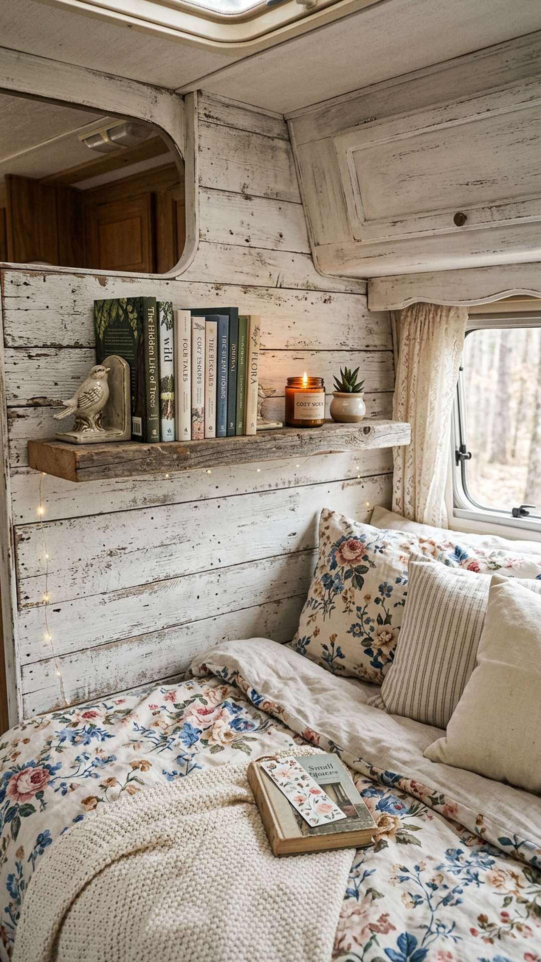 10. Install a Floating Shelf Over the Bed or Nook