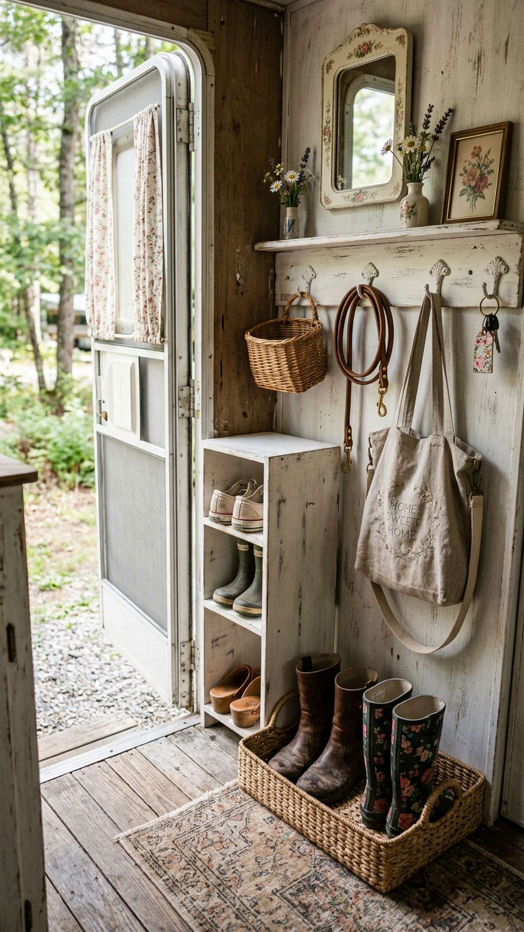 14. Create a Tiny Mudroom by the Door