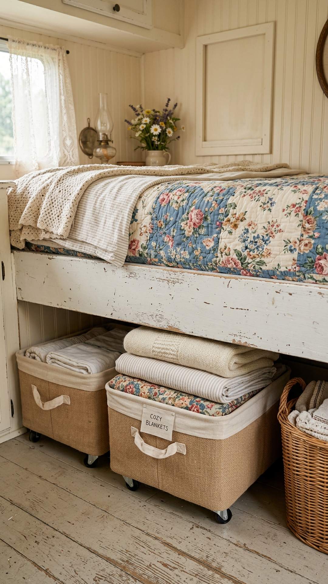 3. Roll Linens Under the Bed
