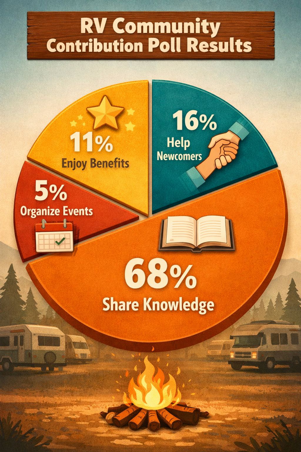Portrait/Pinterest format () detailed infographic-style illustration showing four colorful pie chart segments representing