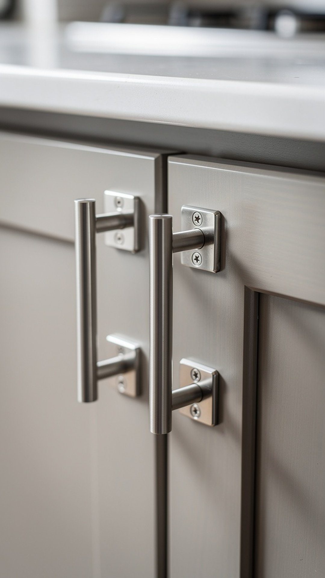 RV cabinet with modern hardware upgrades