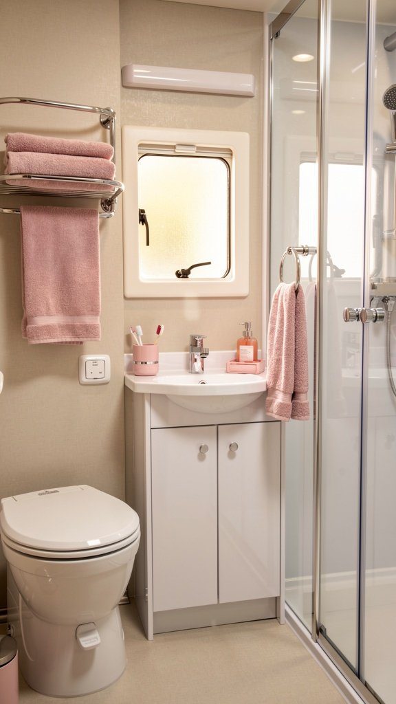 Pink Bathroom Accessories - Pink RV Decorating Ideas