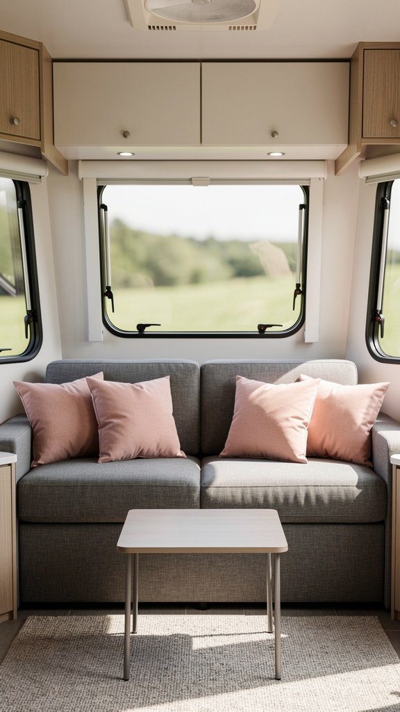 Blush Pink Throw Pillows - Pink RV Decorating Ideas