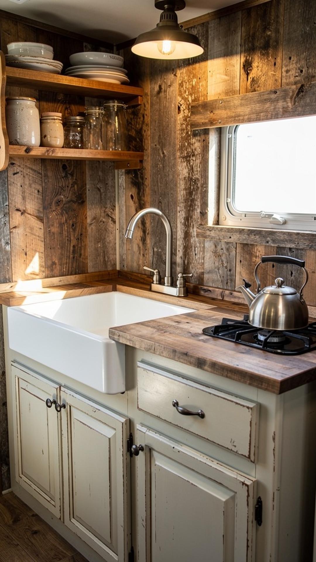 Reclaimed Wood Shiplap Backsplash