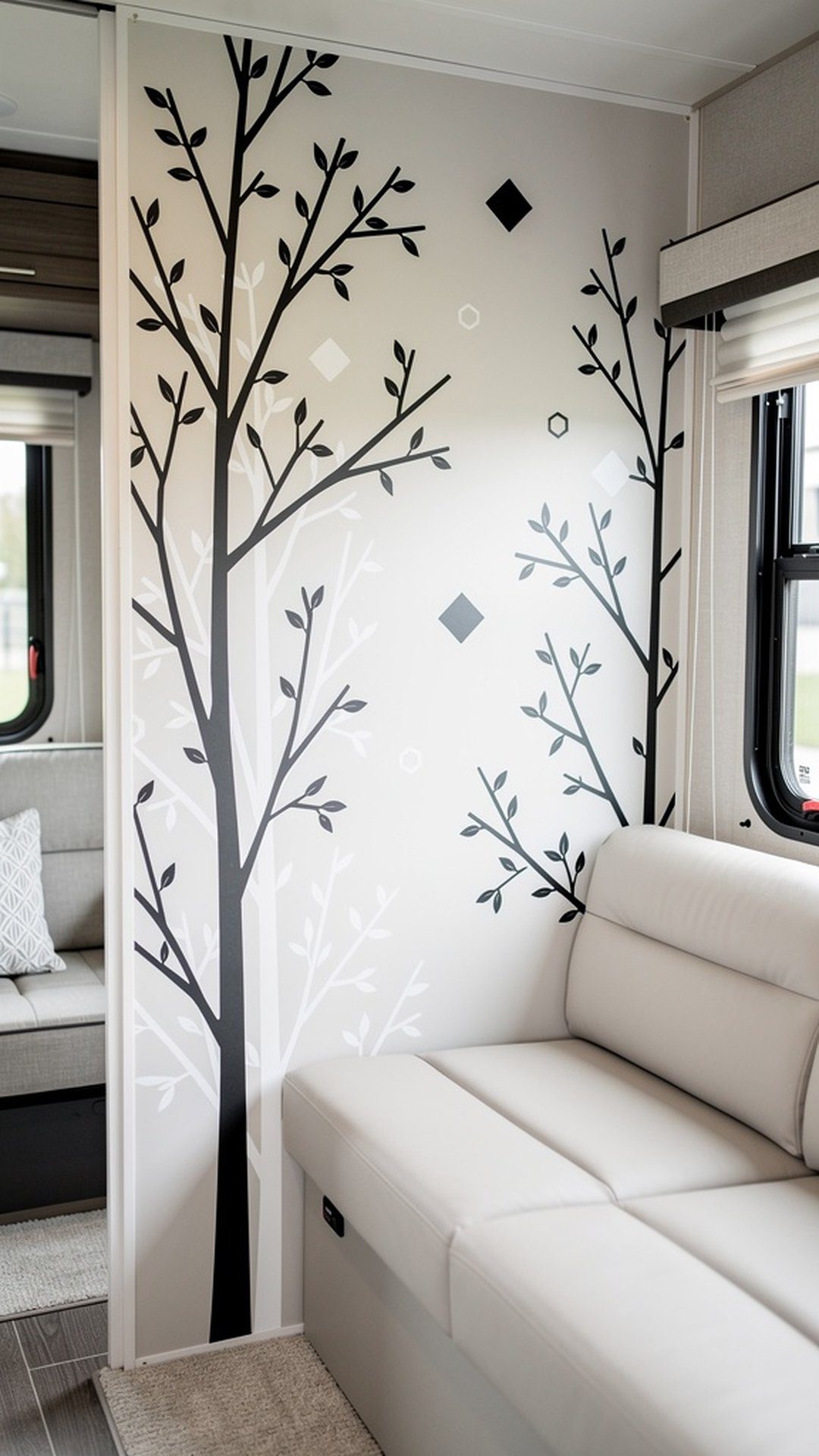 RV wall decorated with vinyl wall decals