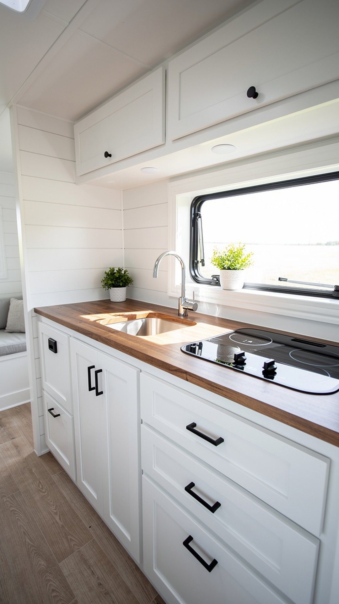 Classic White Horizontal Shiplap Backsplash