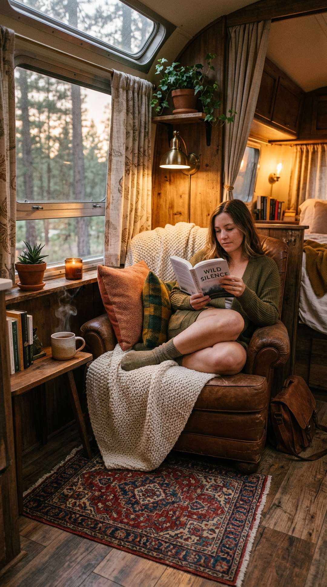 Cozy RV corner with area rug