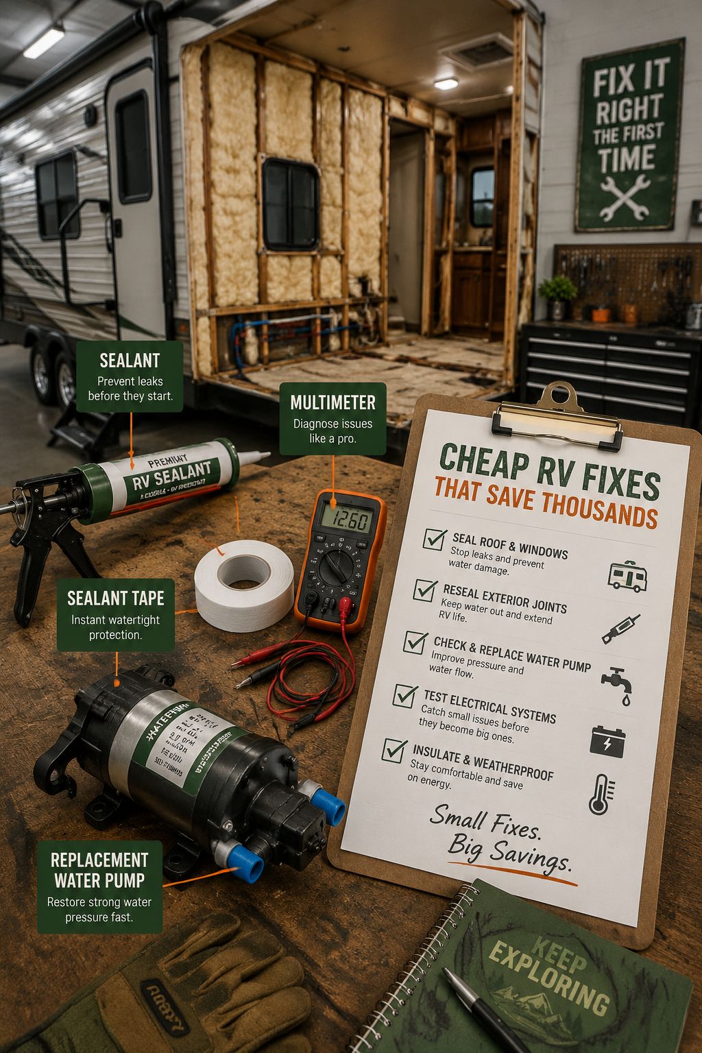 4. 🚿 RVs With Broken Appliances (Fridge, Furnace, Water Heater, AC)
