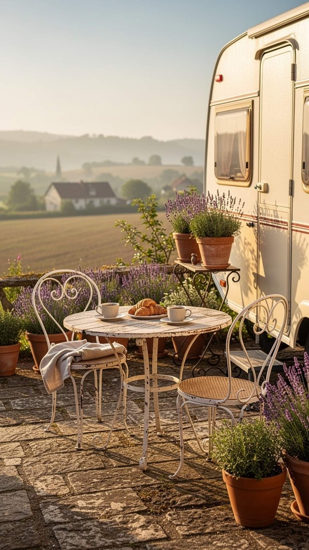 French country bistro furniture set on RV patio