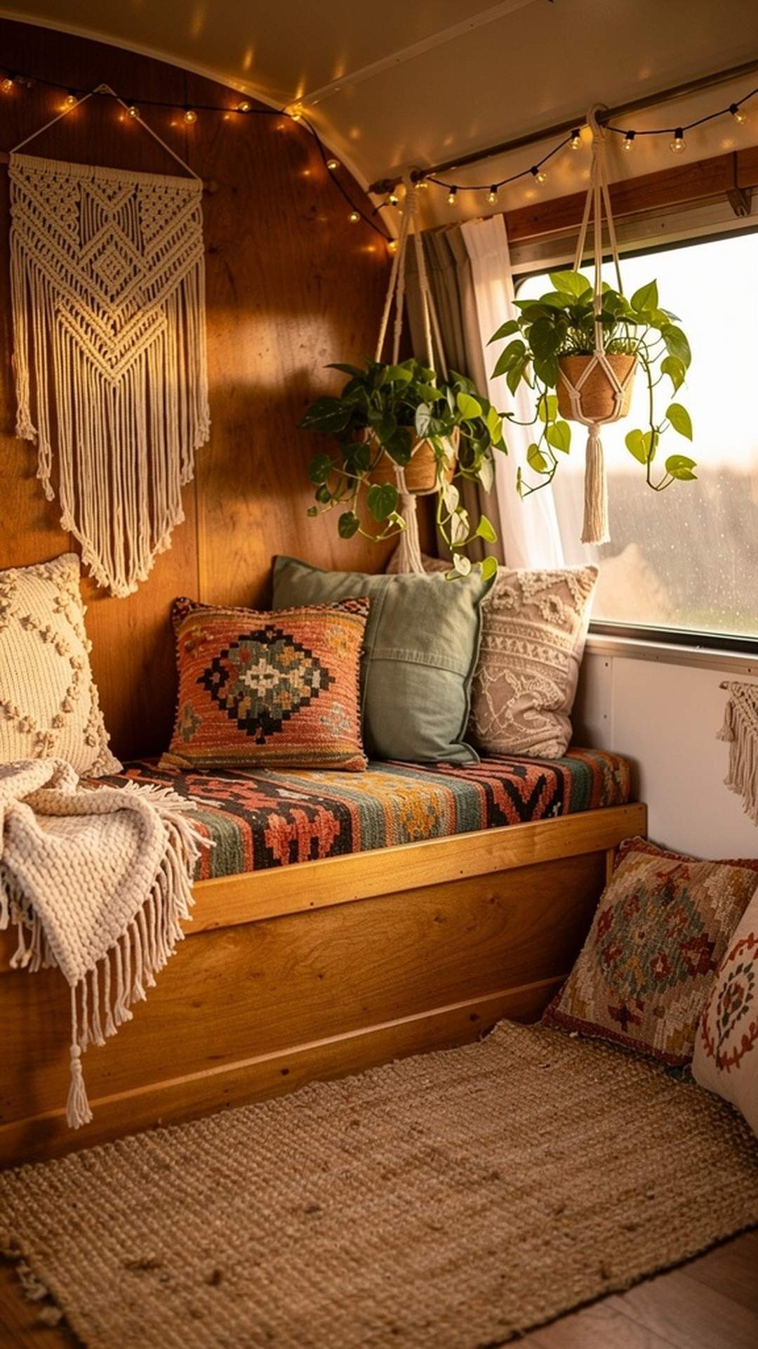 2. Boho Chic Lounge with Macramé Details