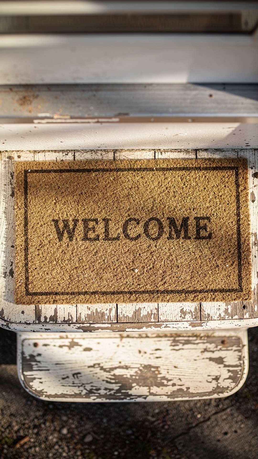 Distressed White Wood-Style Mat