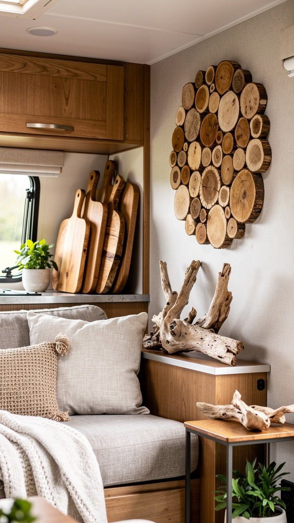 Natural wood accents in RV