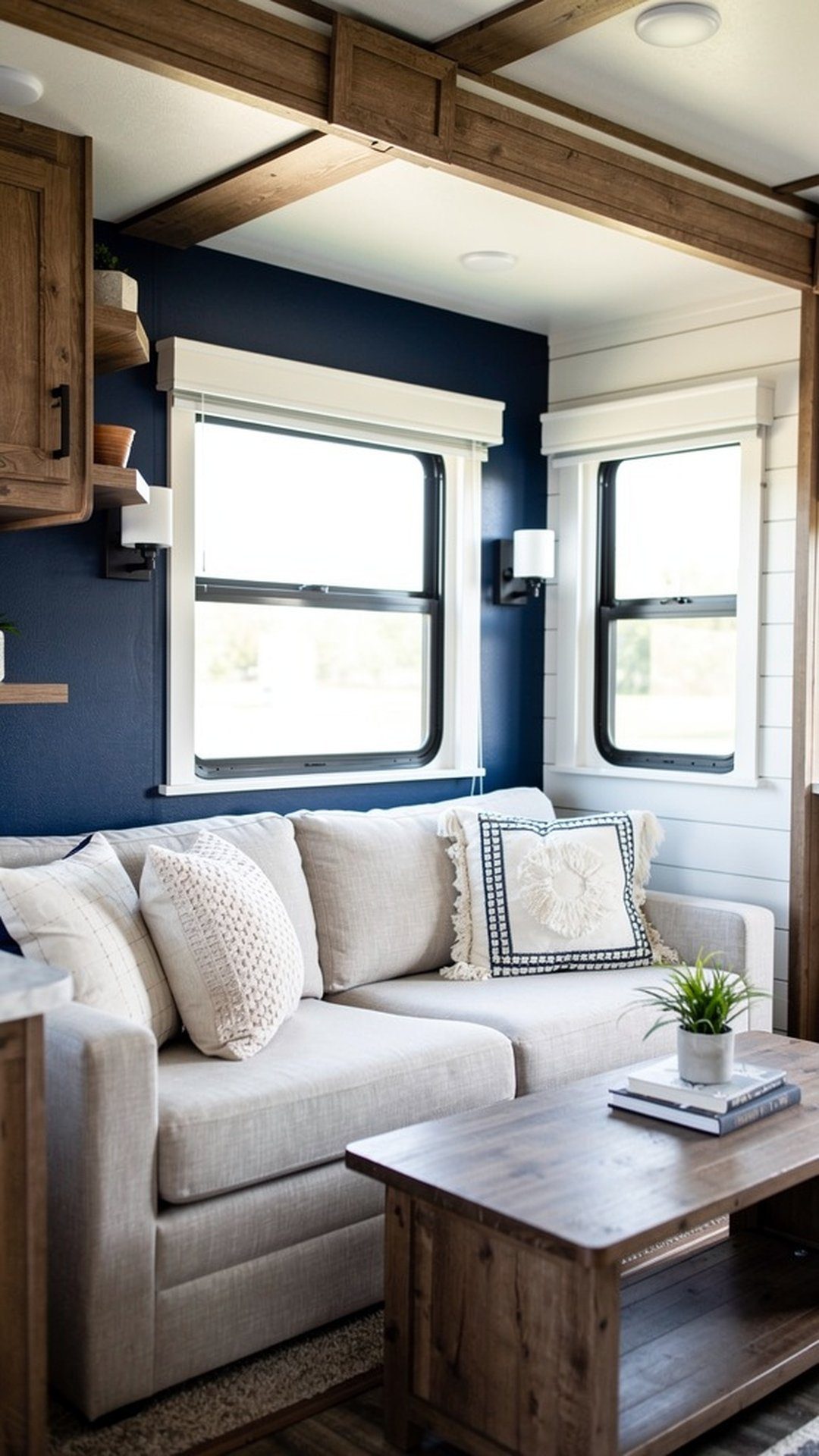 6. Navy Blue Accent Wall