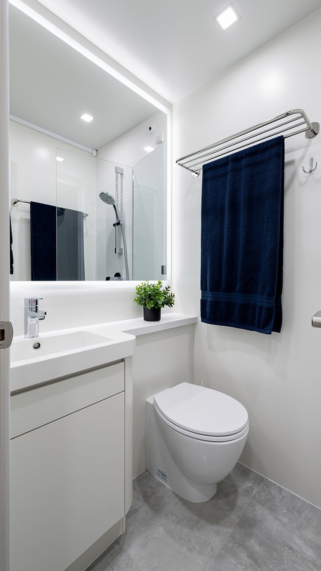 10. Navy Blue Bathroom Towels