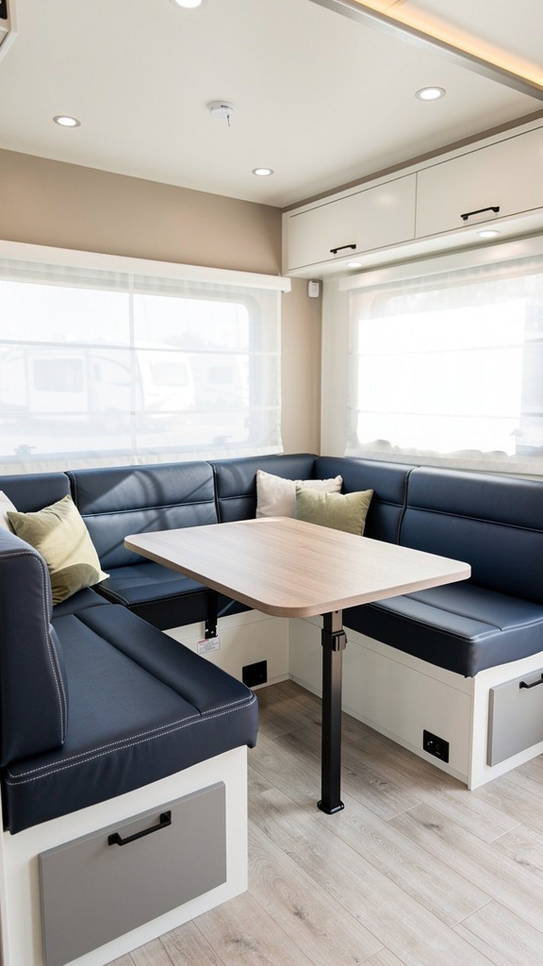 5. Navy Blue Upholstered Seating