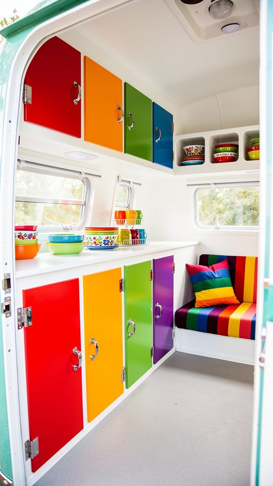 6. Bright and Bold Rainbow Interior