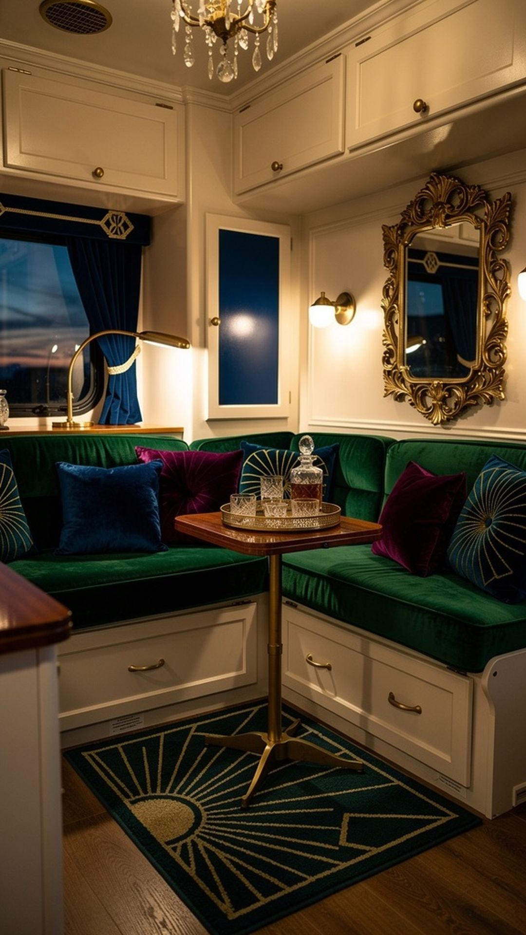 8. Vintage Glamour with Velvet and Brass