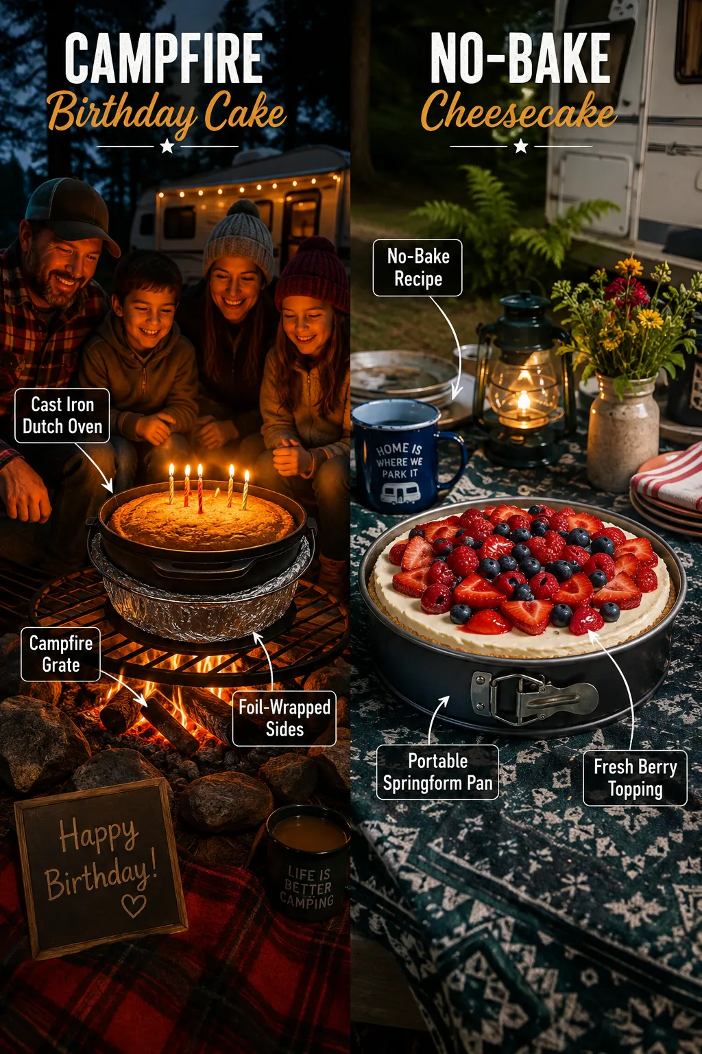 7. 🍕 Host a Campfire Feast with Birthday Favorites