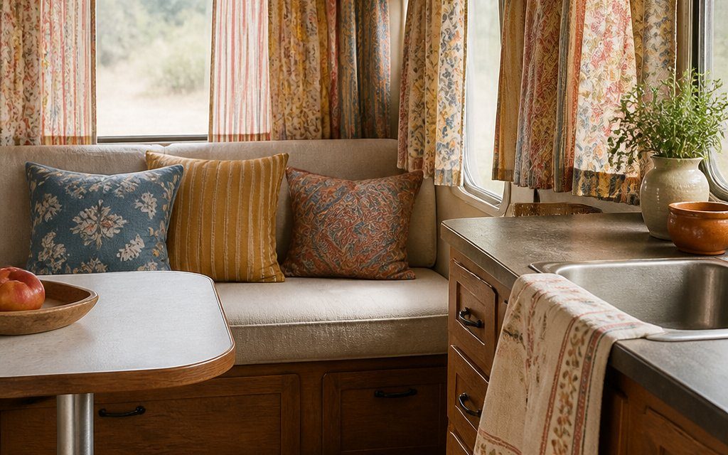 12 Stripes, Florals & Paisleys: Vintage Camper Curtain Redo Inspiration