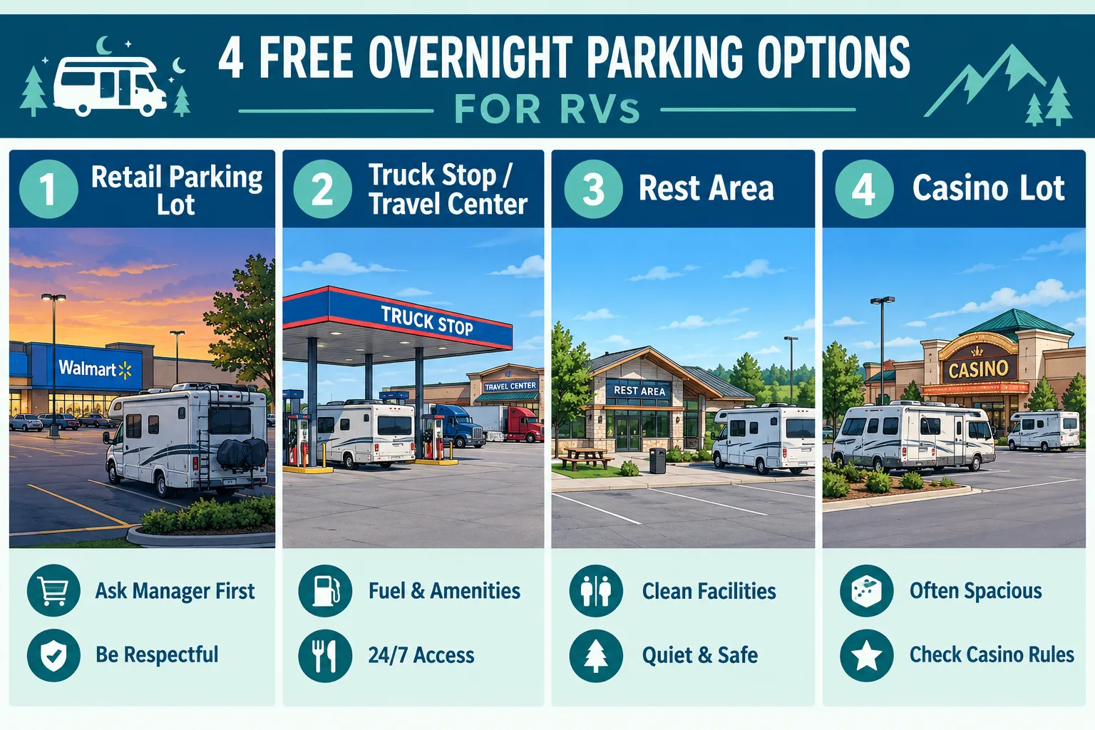 Good Neighbor Rules for Free Overnight RV Parking