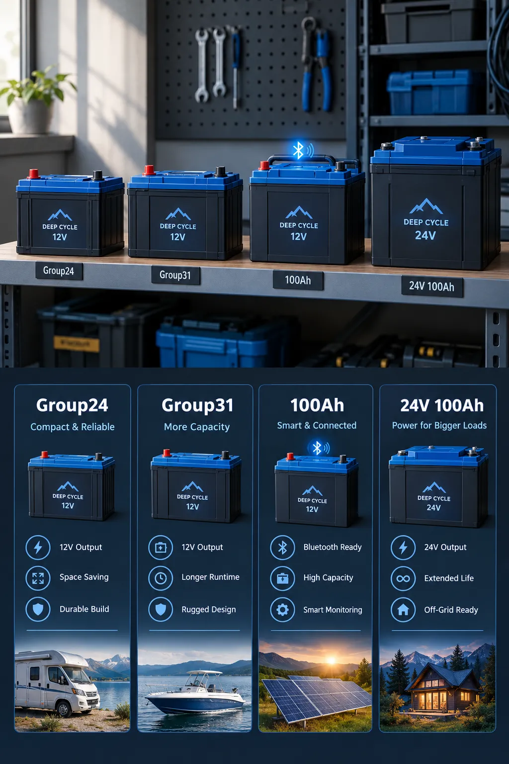 Meet the Redodo Lineup: 12V 100Ah, Group24, Group31, and 24V Bluetooth Low-Temp Batteries