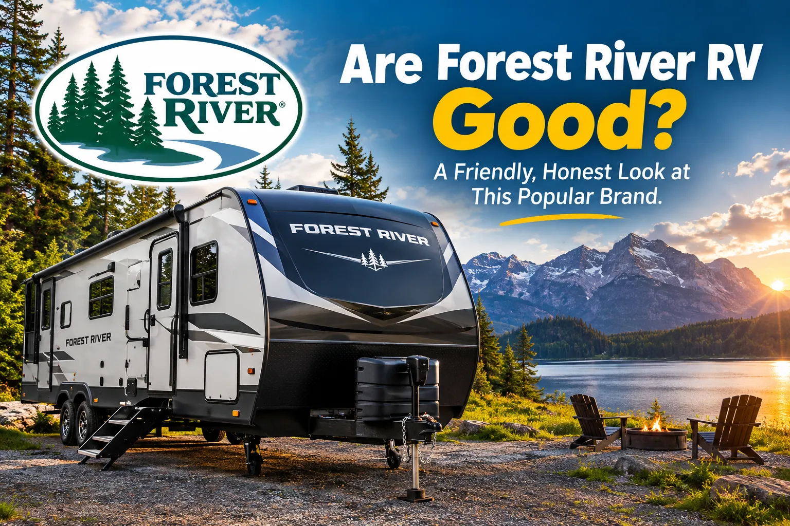 Professional hero image. Modern design, , , aesthetic. Background imagery relevant to: Are Forest River RV Good? A Friendly,
