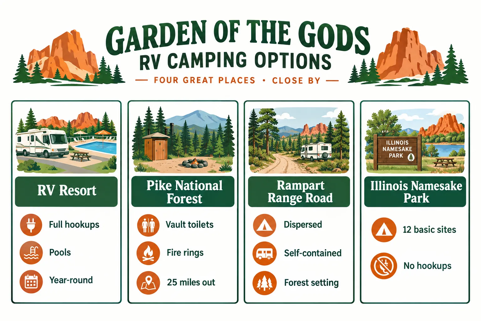 Best Nearby Campgrounds for the Garden of the Gods RV Trip Planner