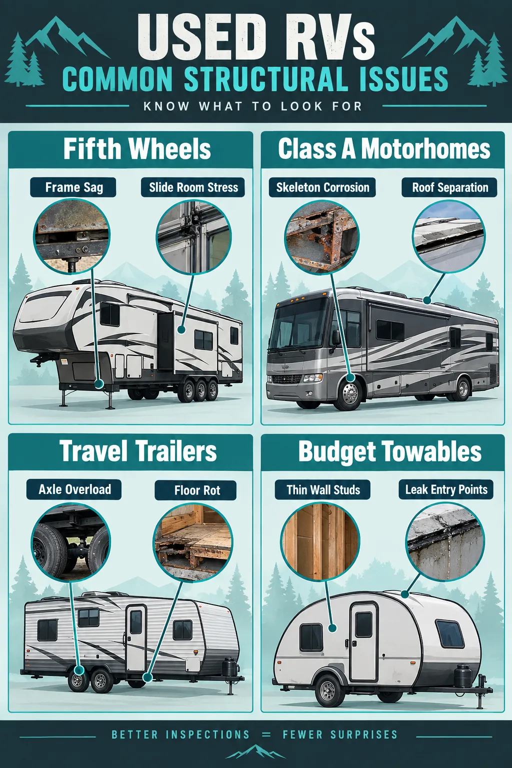 Common Structural Failure Modes Across These Used RVs