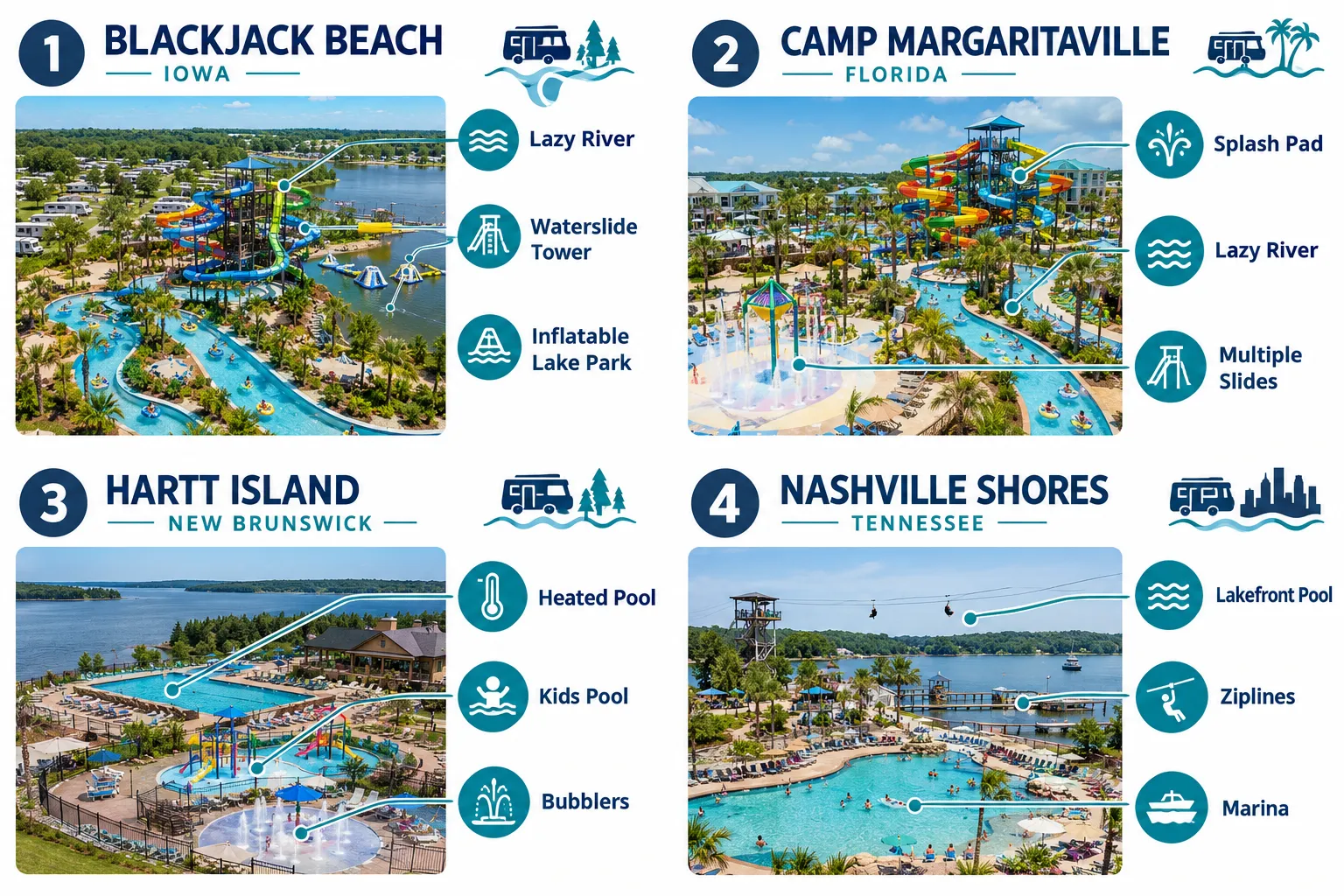Top RV Resorts with Water Parks & Splash Pads to Add to Your List