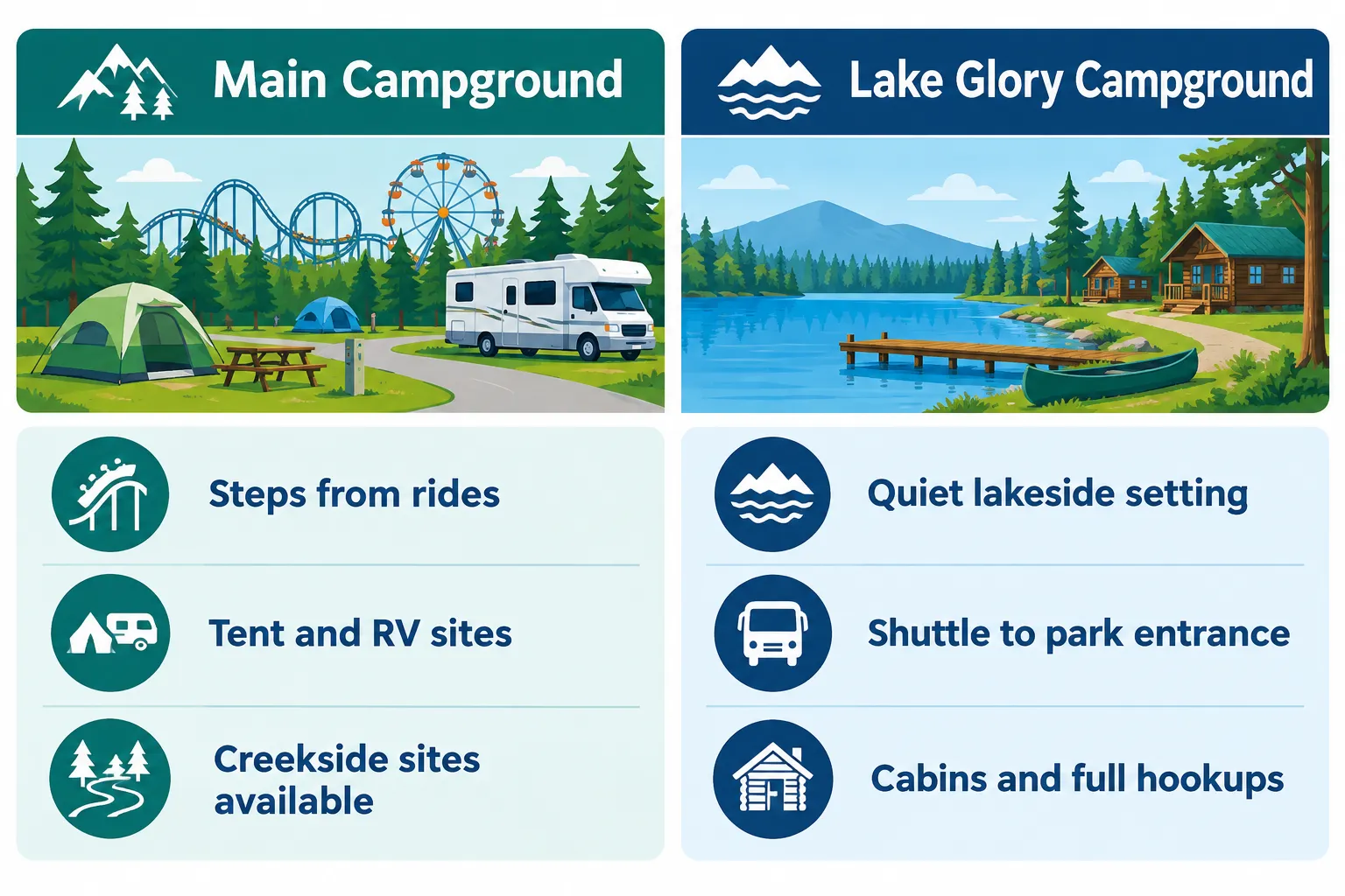 What RV Amenities and Site Types to Expect
